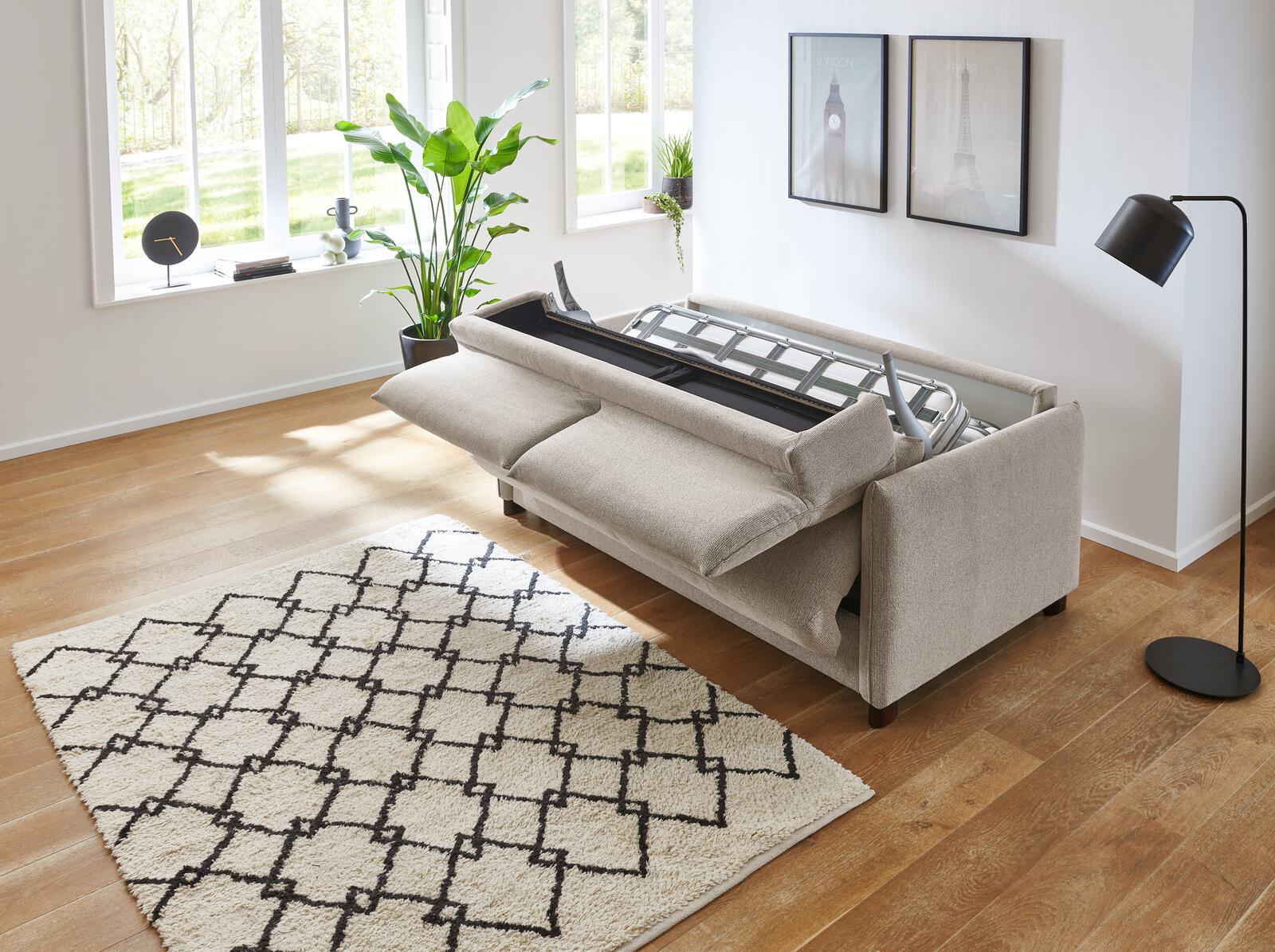 Schlafsofa FLORENZ ca. 140x208cm in Stoff beige