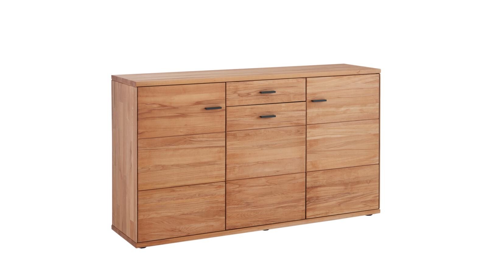 // Sideboard // Kernbuche natur // Griff 51 anthrazit // ca. B182,4 H104,2 T47,3, Sideboard, Eichenholz, Schrank, Aufbewahrungsschrank, Dreifaltiger Türen