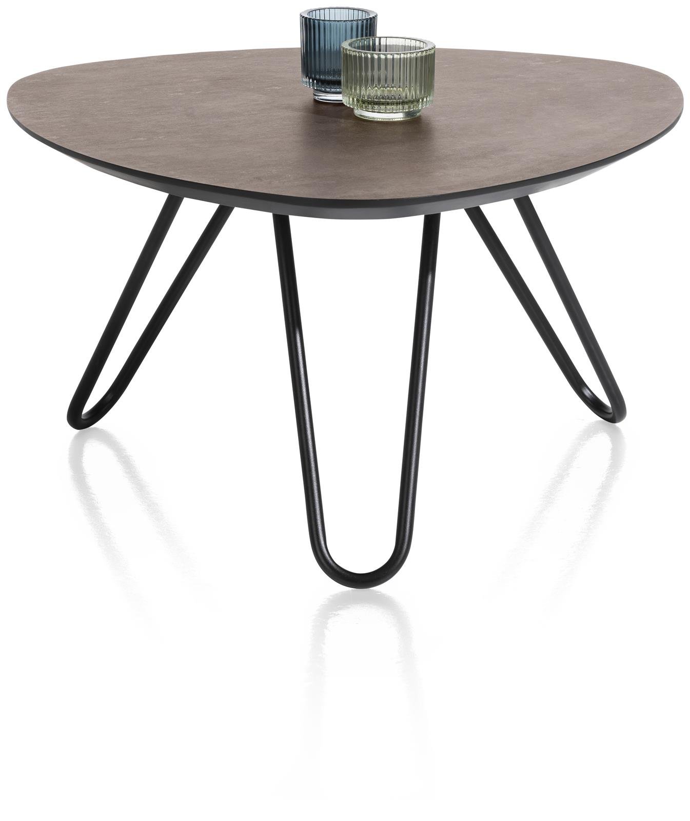 XOOON Couchtisch Masura ca. 68 x 68 cm in Keramikoptik rost/Gestell schwarz