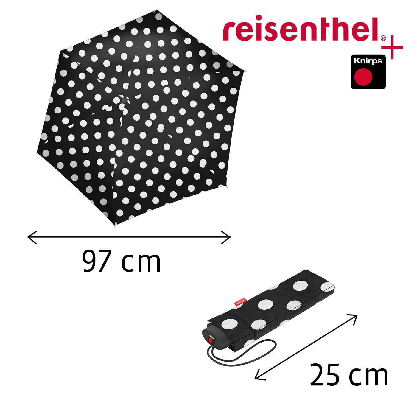 Reisenthel UMBRELLA POCKET MINI in Farbe dots white