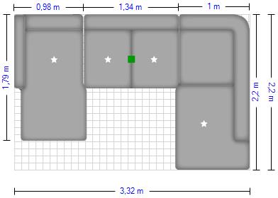 Konfiguration | Modulmaster Wohnlandschaft MM-ZE1126 ca. 332x220cm in Stoff Amira silver Sofa, Ecksofa, Garnitur, Sitzgruppe, Polstermöbel