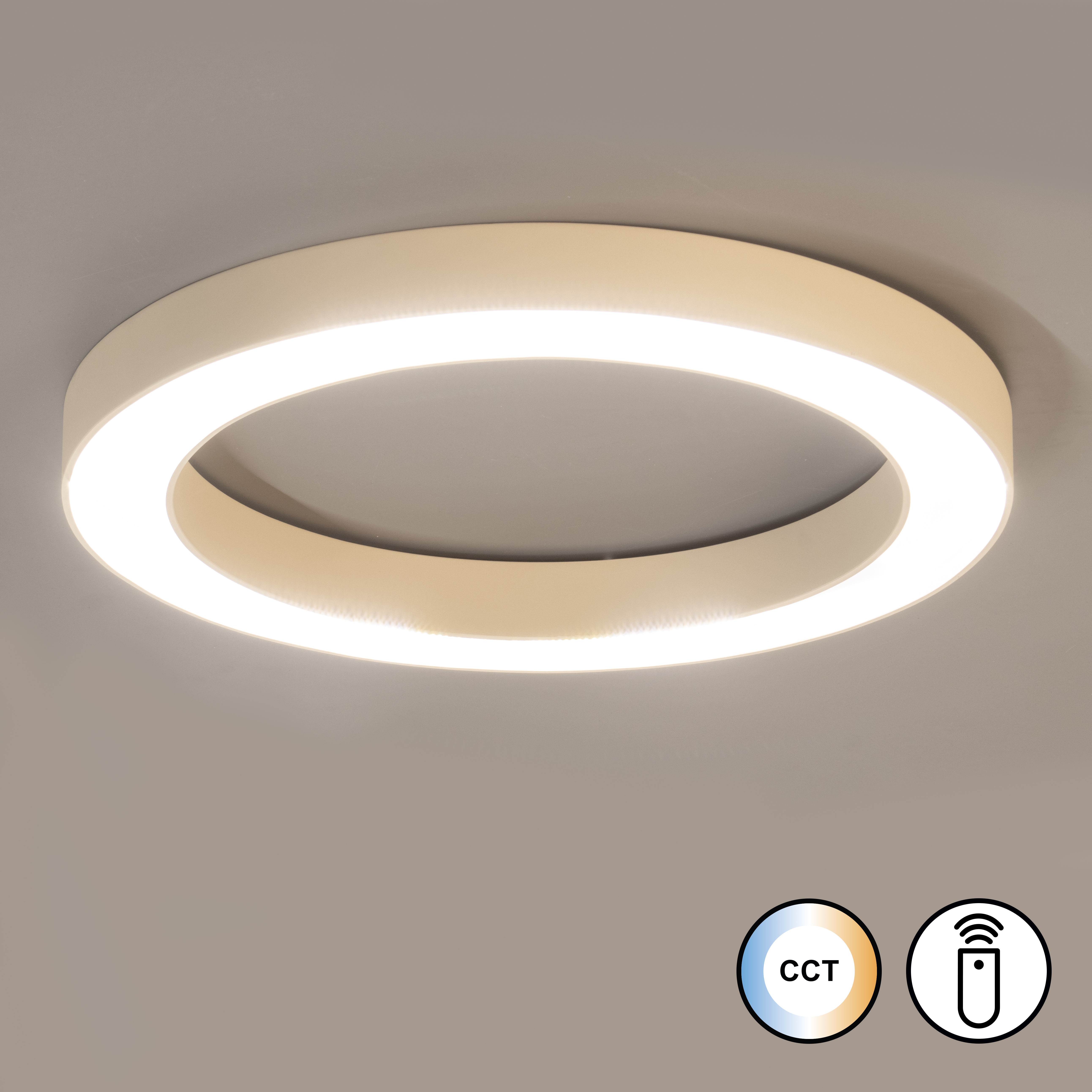 Fischer & Honsel LED-Deckenleuchte ORIVA 1-flammig in Farbe Metall sandfarbig