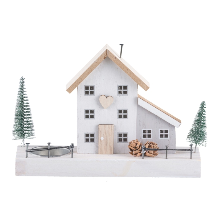 Gasper Holz Haus in Farbe Weiß, Pflanze, Baum, Architektur, Gebäude