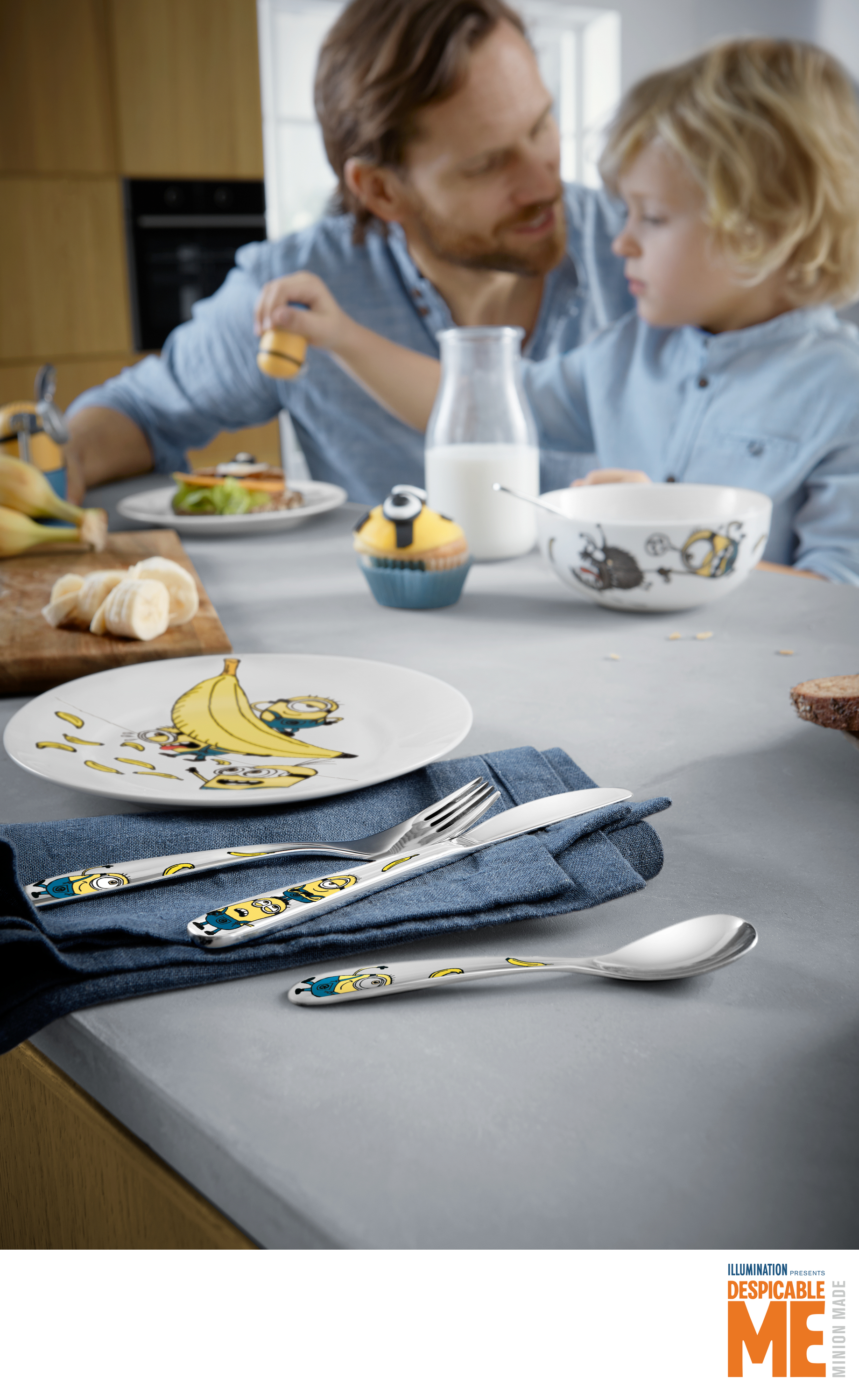 WMF Kinderbesteck-Set Minions® in poliertem Edelstahl WMF Kinderbesteck-Set Minions® in poliertem Edelstahl