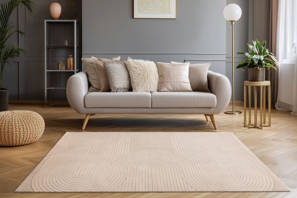 Webteppich NAPOLI ca. 160x230cm in Farbe taupe Webteppich NAPOLI ca. 160x230cm in Farbe taupe, sofa, couch, beige, Leder?, living room rug
