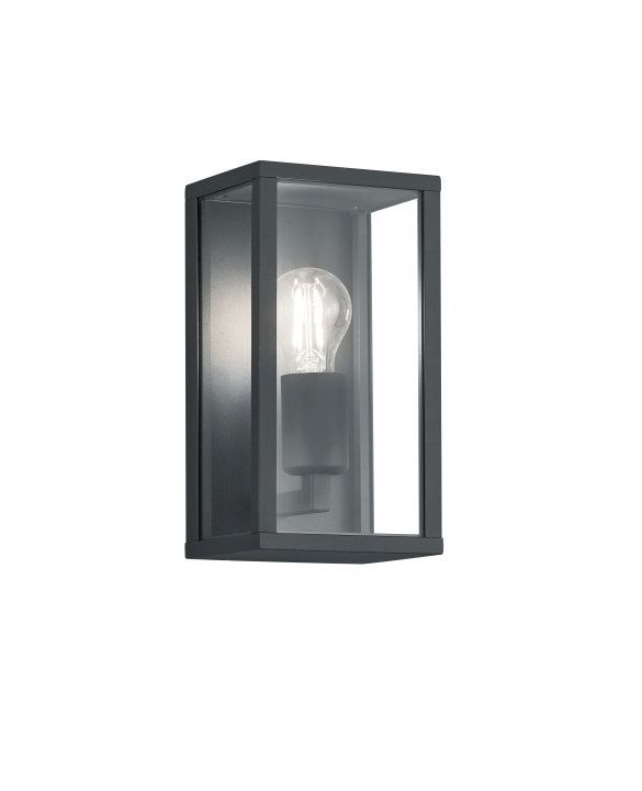 Trio Wandleuchte GARONNE in anthrazit, Glas transparent klar