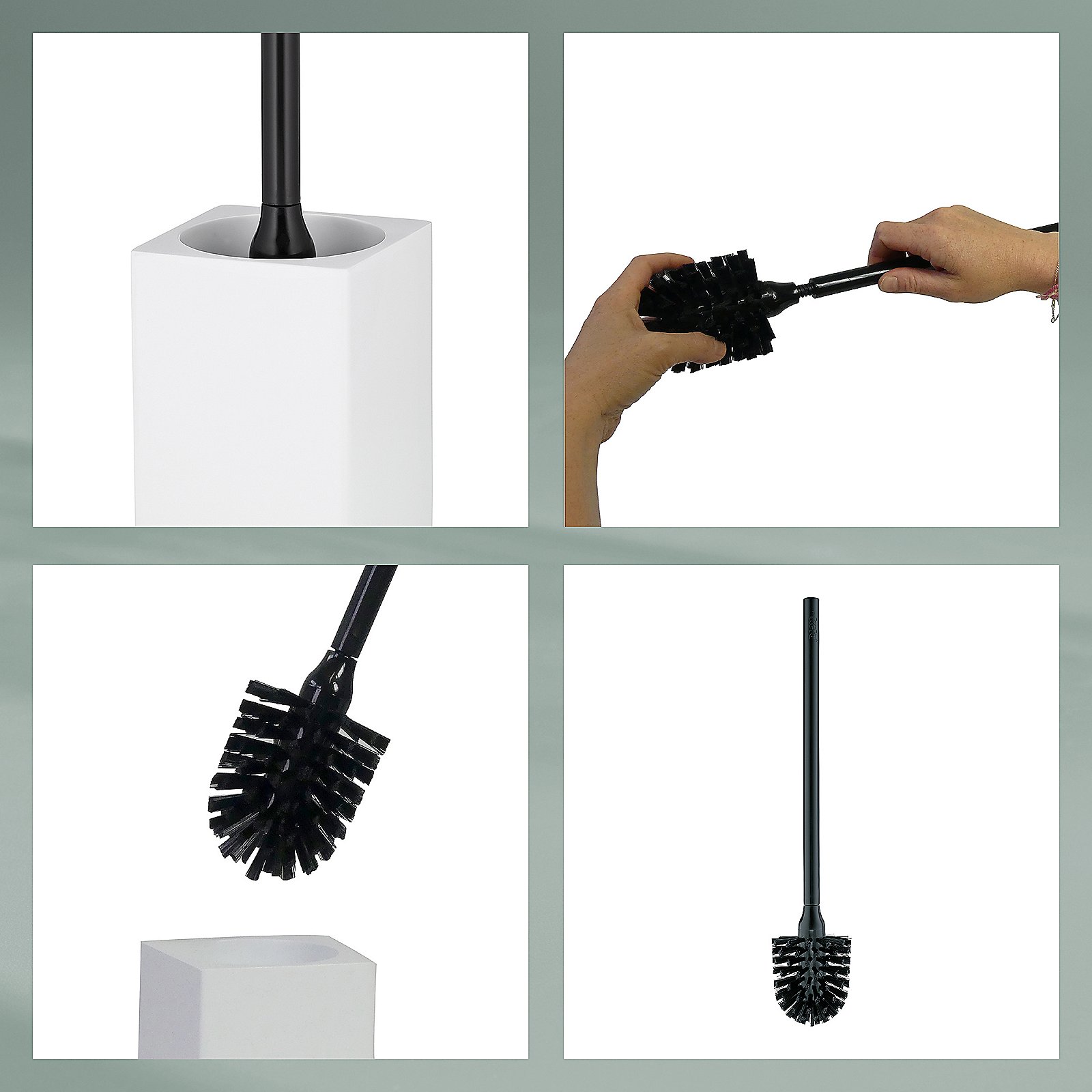 Kela WC-Garnitur Cube CUBE in Weiß, Pinsel, Gerät, Werkzeug, Person