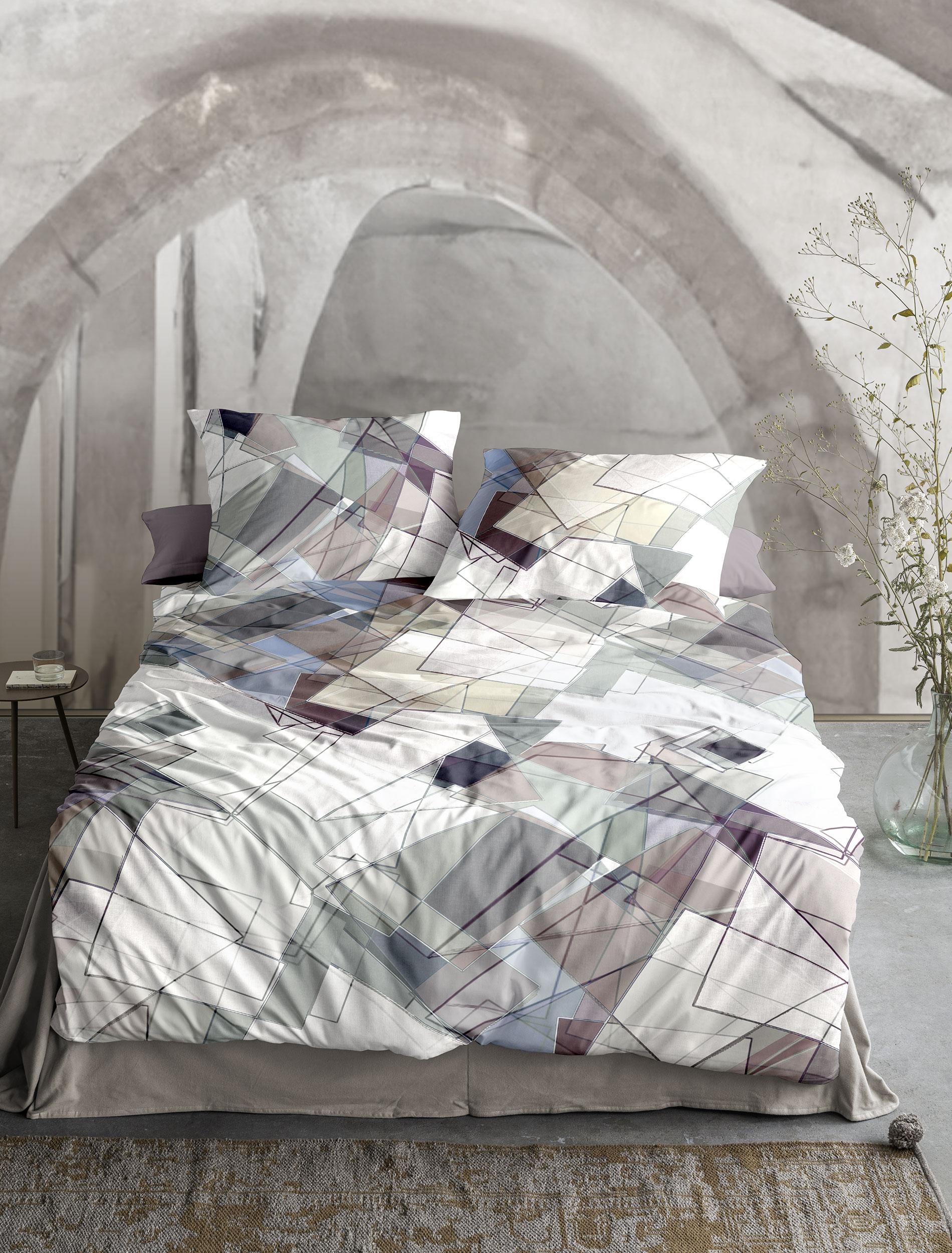 Irisette Mako-Satin Bettwäsche WAVE ca. 155x220cm in Farbe natur