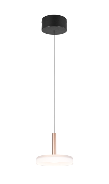 Trio LED-Pendelleuchte CELESTE 1-flammig in Farbe Coffee, Glas weiß