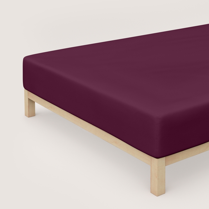 Schlafgut Pure Boxspring Spannbettlaken ca. 180x200-200x220cm in Farbe Purple Deep