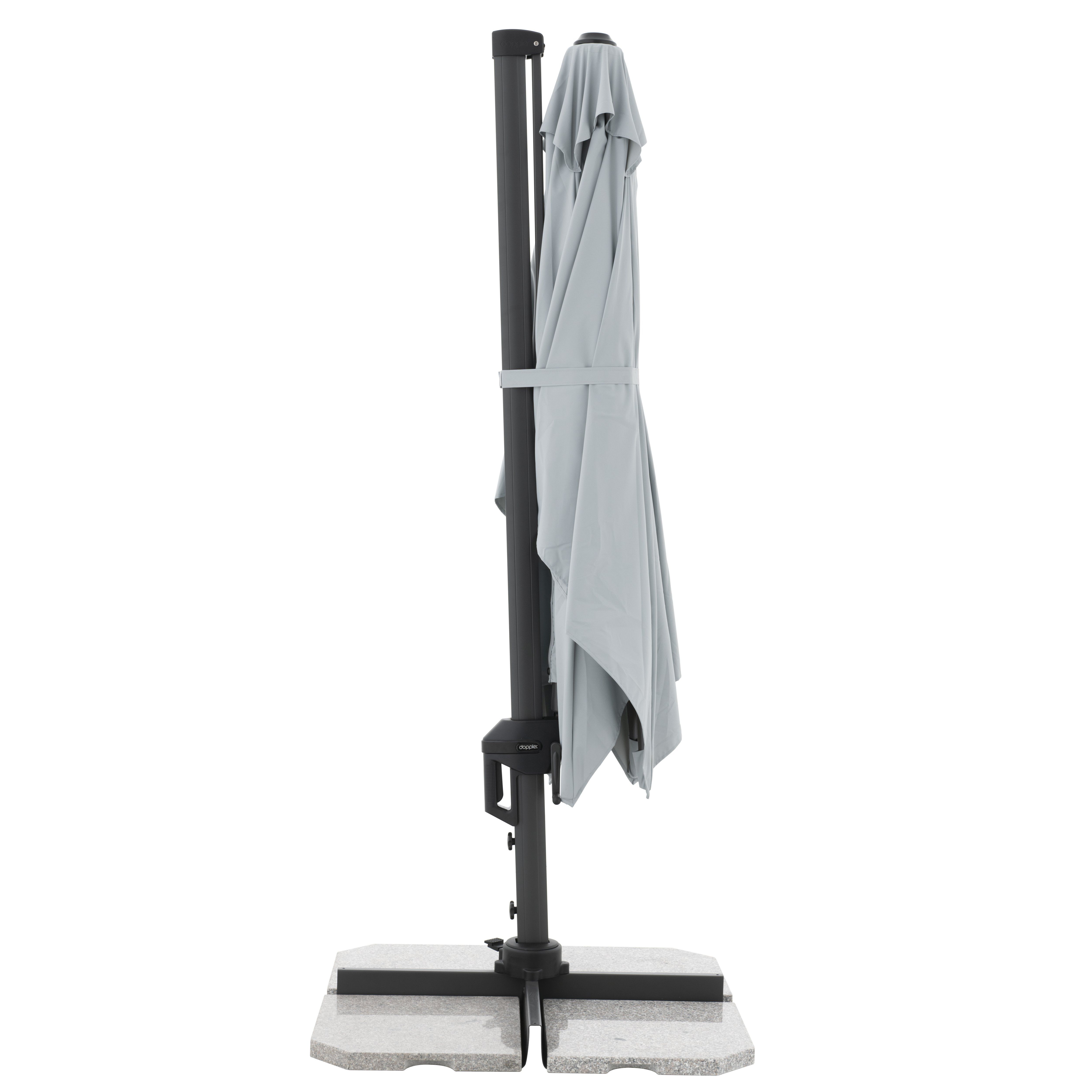 Doppler Pendelschirm ACTIVE PENDEL ca. 310x210cm in Farbe hellgrau, Sonnenschirm, Schirmständer, Aufsteller, Gartenschirm, Aluminium