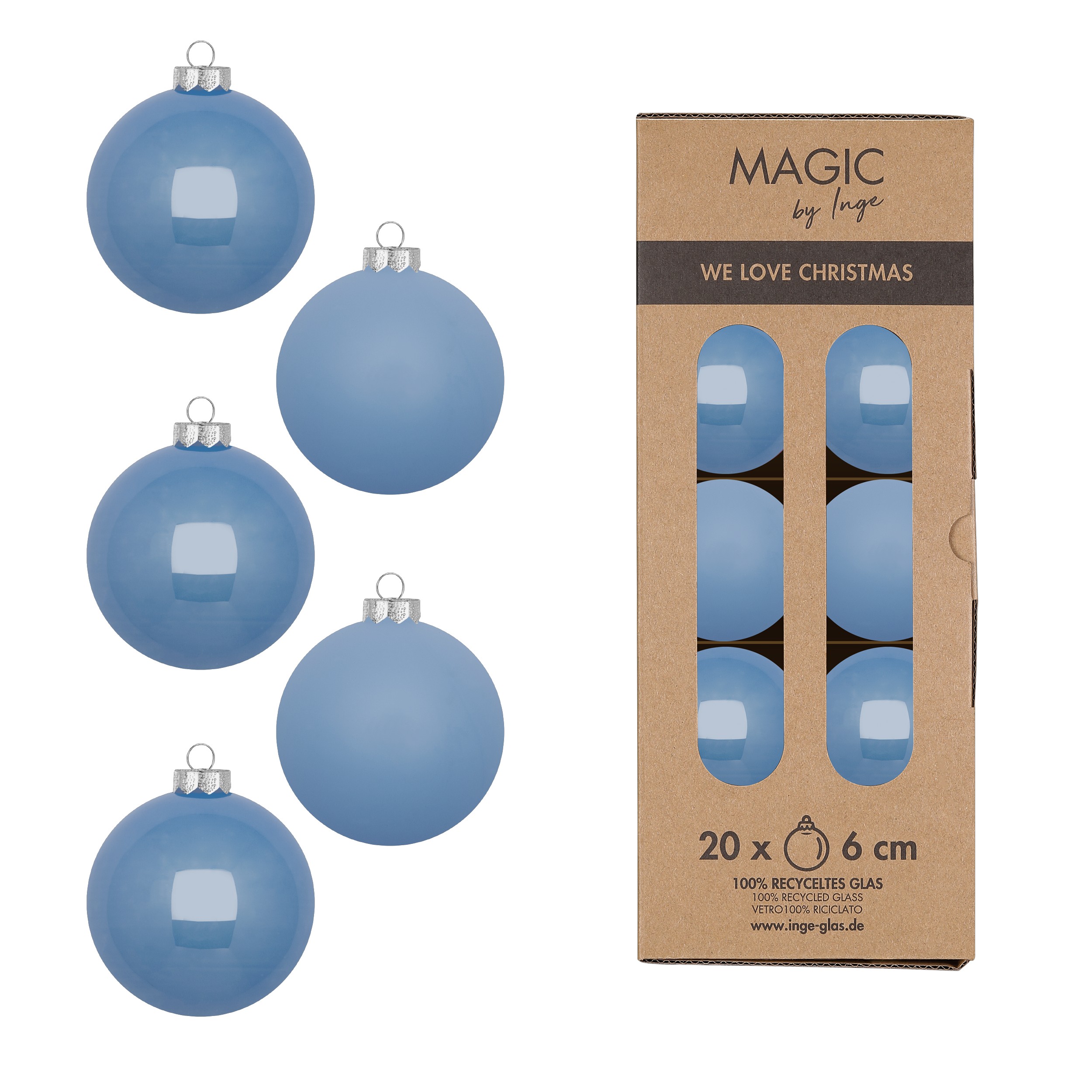Kugel 6cm in Farbe Airy Blue ()