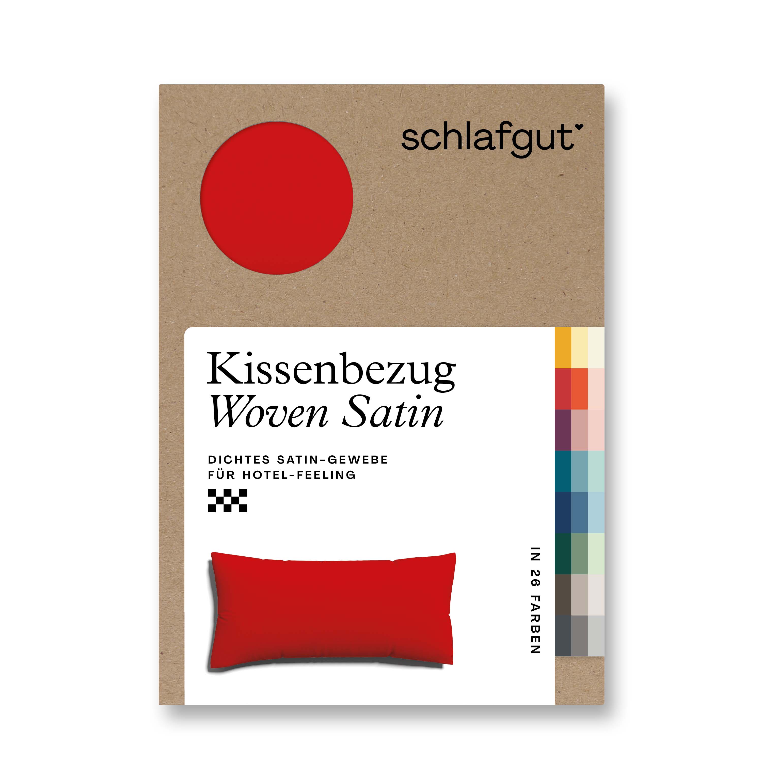 Schlafgut Kissenbezug 40x80 cm KISSENBEZUG in red deep Schlafgut Kissenbezug 40x80 cm KISSENBEZUG in red deep, Kissenbezug, Woven Satin, Satin-Gewebe, Hotel-Feeling, Kissen