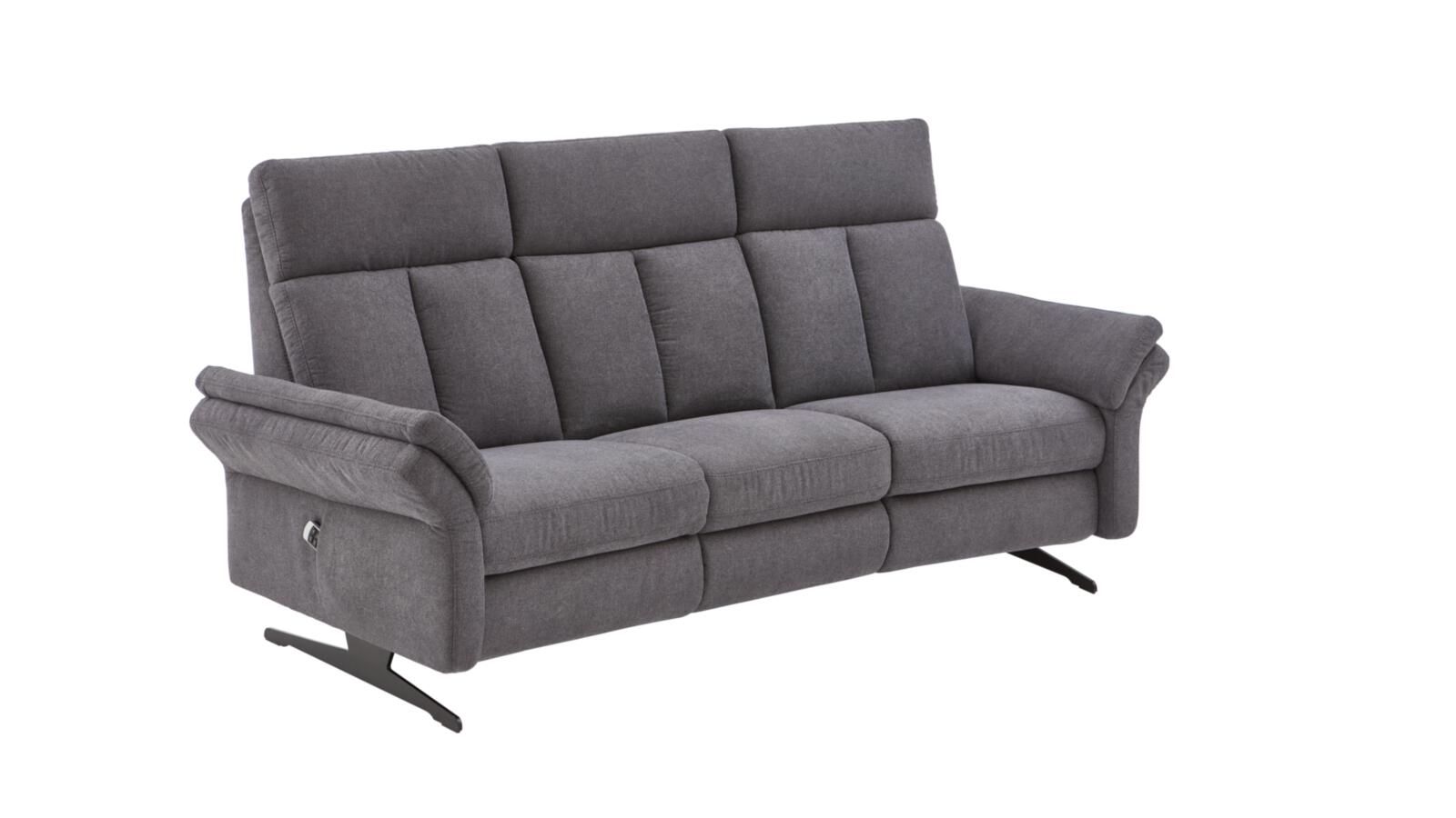 Rundsofa 3-sitzig ORTHOSEDIS 4.0 in Stoff Sofia clean anthrazit