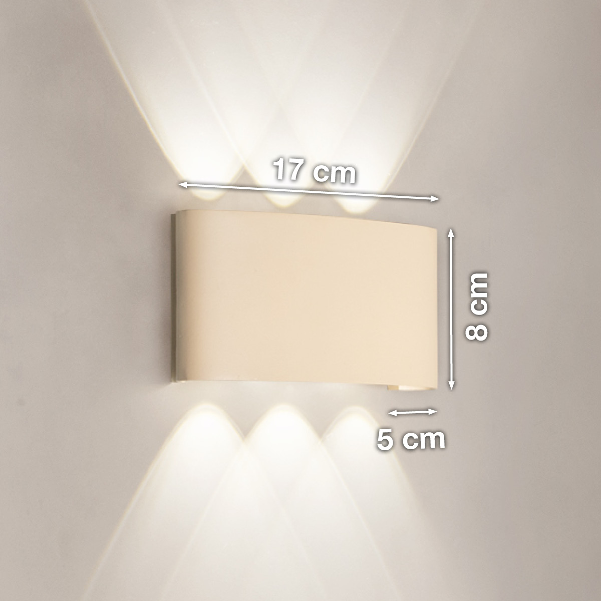 Fischer & Honsel LED-Wandleuchte BERLIN 6-flammig in Farbe Metall sandfarbig/Acryl satiniert, Beleuchtung, Deckenleuchte, Leuchte