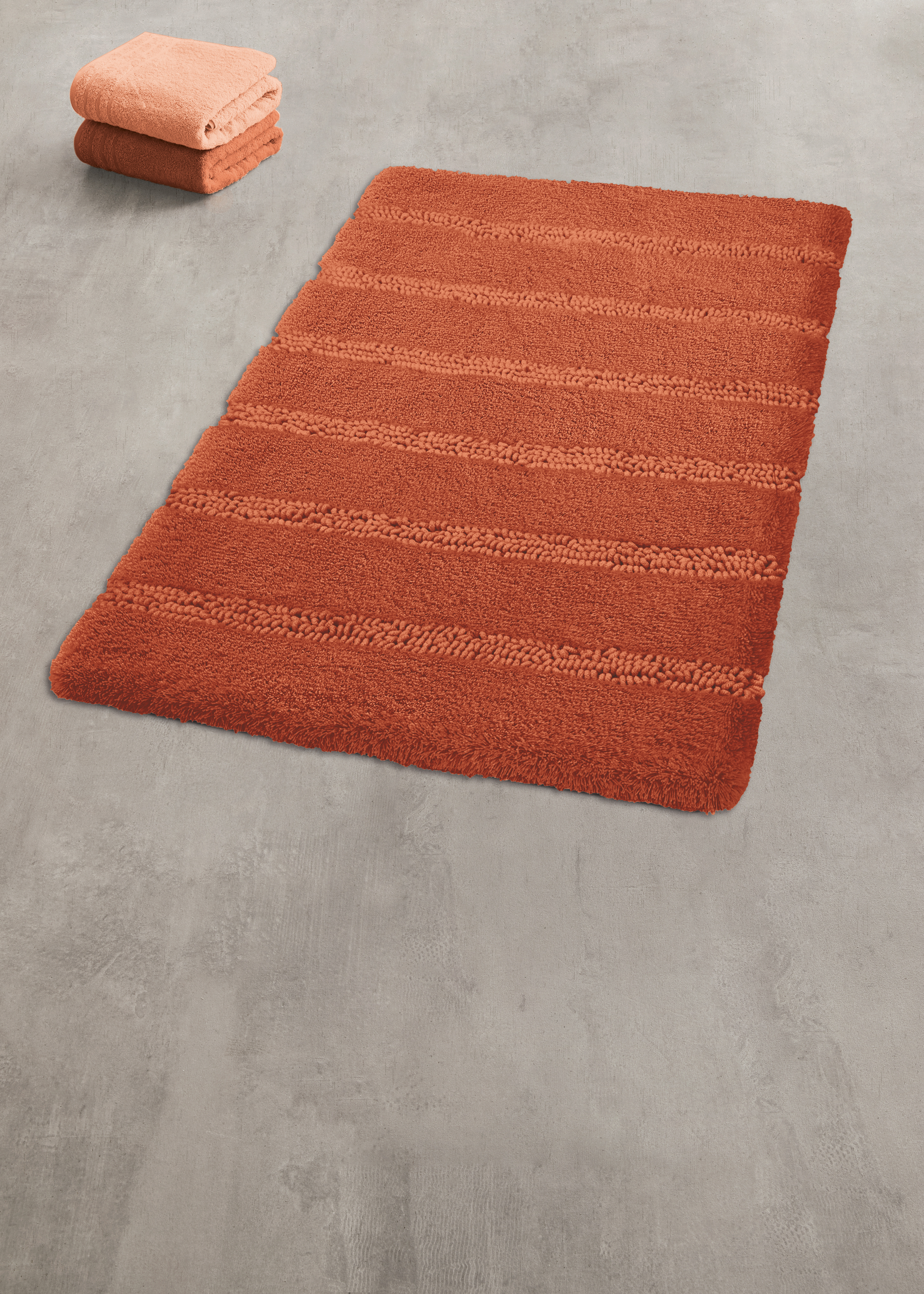 Kleine Wolke Badteppich MONROVIA ca. 60x60cm in Farbe Terracotta