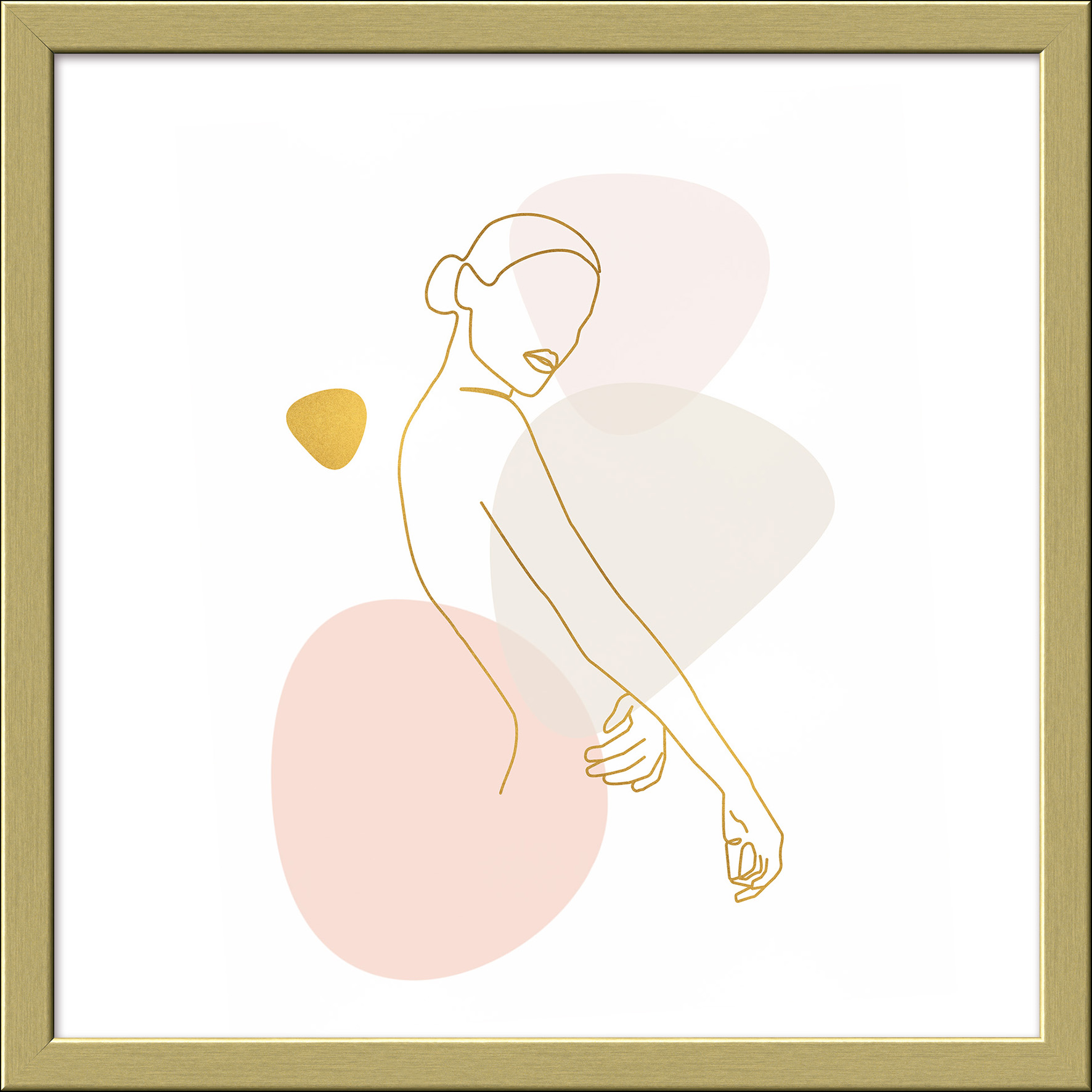 ProArt Framed-Art Slim Scandic 33x33cm Gold-Line-Art II
