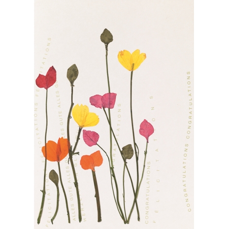 Herzblüten Karte "Bunte Blüten" Herzblüten Karte "Bunte Blüten", blumen, karte, druck, gelb, rosa