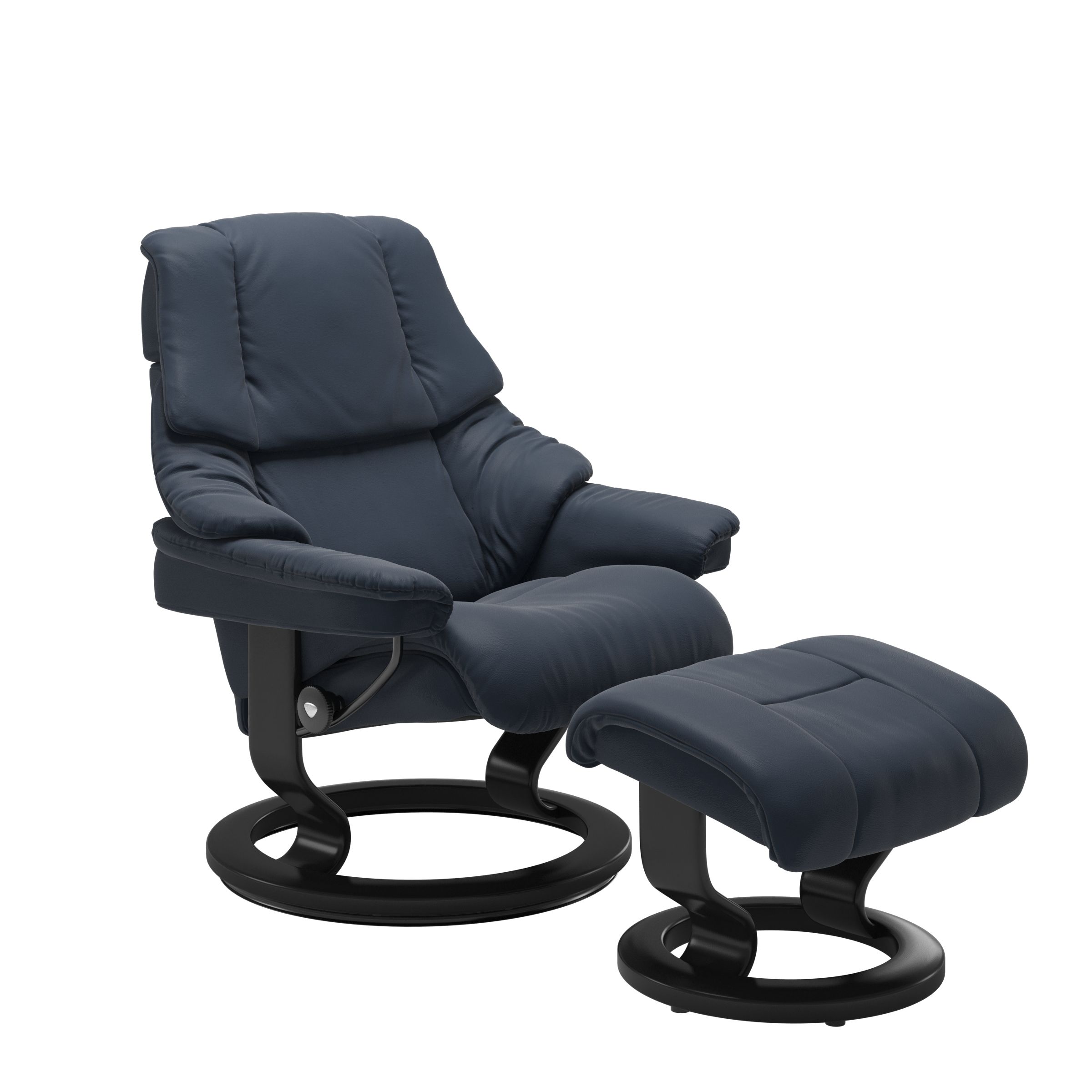 Stressless Sessel mit Hocker Reno Classic (S) in Leder Paloma Oxford blue Stressless Sessel mit Hocker Reno Classic (S) in Leder Paloma Oxford blue