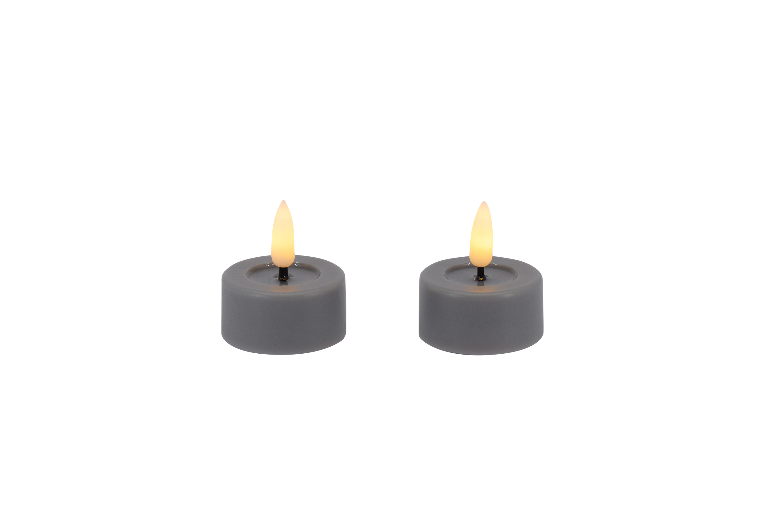 LED-Teelicht 2er-Set BASIC in Grau L.C. Wholesaler LED-Teelicht 2er-Set BASIC ca. Ø 4,2, H 2,5cm in Kunststoff grau 4.5x2.5cm