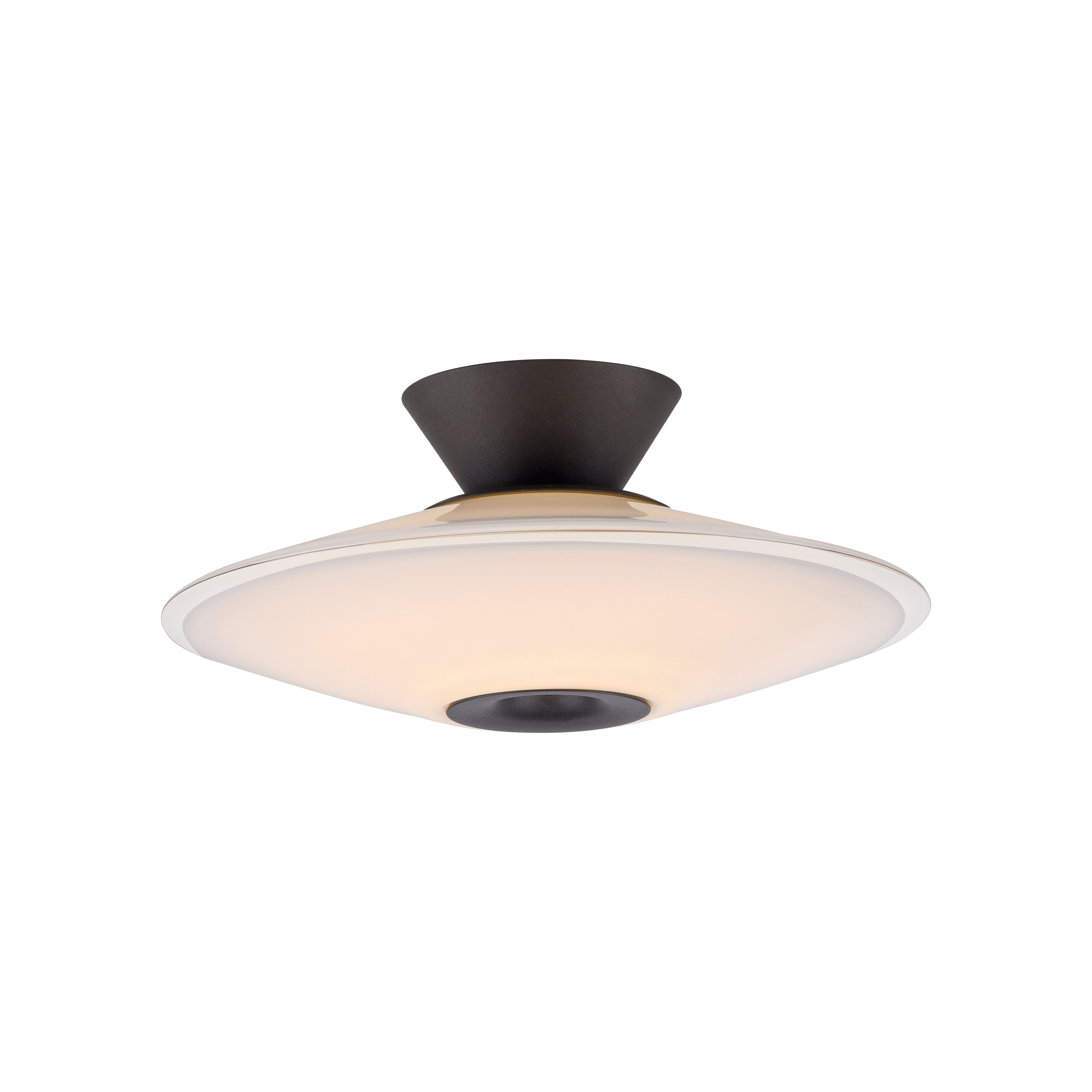 Paul Neuhaus LED-Deckenleuchte ELIPSA 1-flammig in Farbe schwarz, deckenleuchte, pendelleuchte, rund, matte schwarz, glasschirm