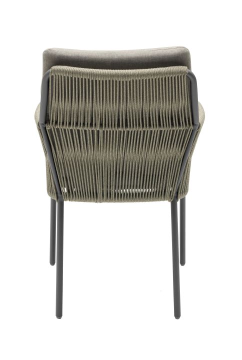 L.C. Wholesaler Armlehnstuhl COMO in grau/anthrazit, Kissen, Dekoration für Zuhause, Stuhl, Mobiliar