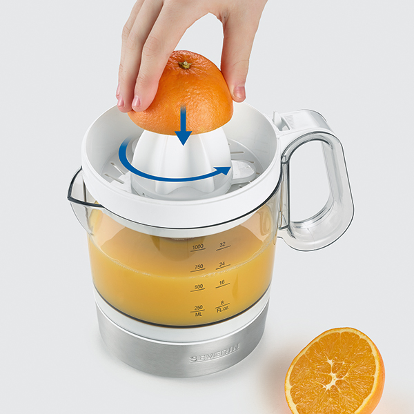 Severin Citruspresse CP 3535 in weiß/Edelstahl gebürstet Severin Citruspresse CP 3535 in weiß/Edelstahl gebürstet