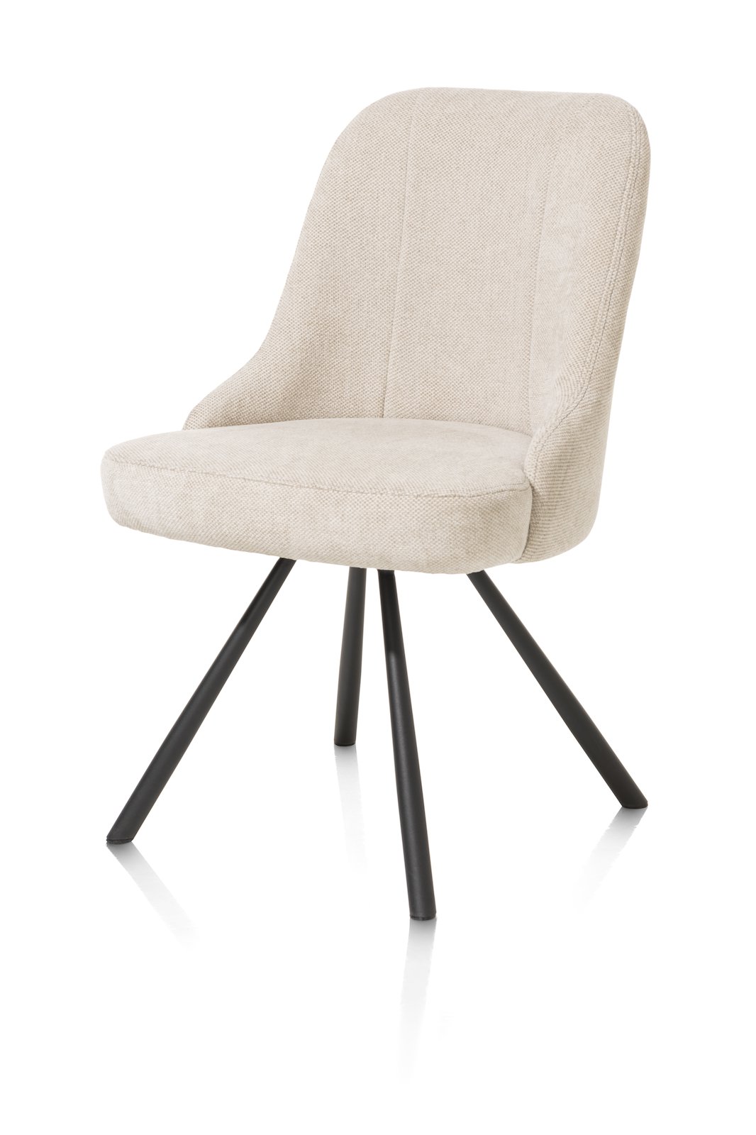 // Stuhl // Stoff Livigno creme // Gestell drehbar schwarz // inkl. Griff // ca. B55 H88 T66 cm // Stuhl // Stoff Livigno creme // Gestell drehbar schwarz // inkl. Griff // ca. B55 H88 T66 cm, Stuhl, Beige, Stoffbezug, Gepolstert, Vierbeinige Basis