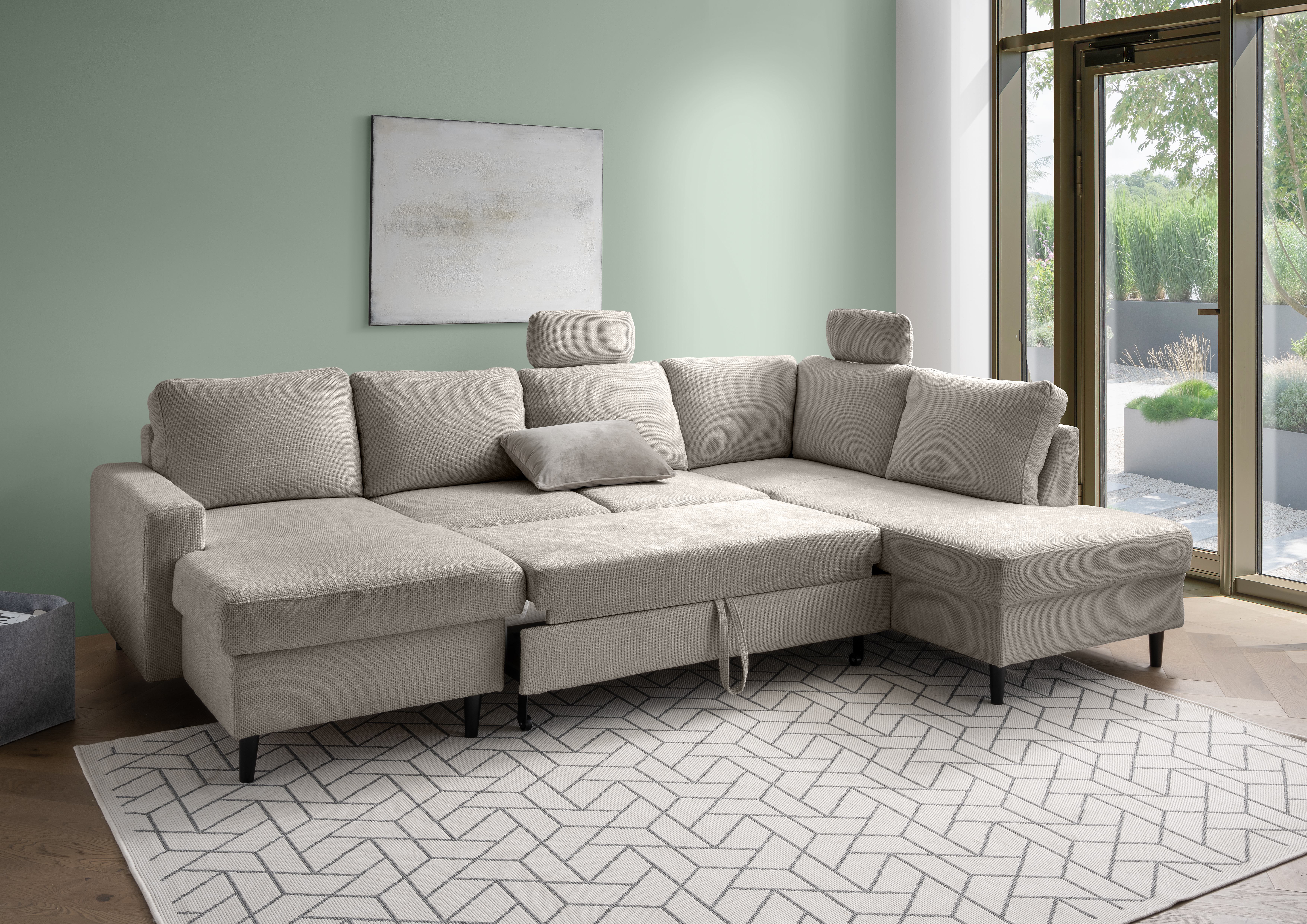 Wohnlandschaft PASSIONE ca. 153x305x200cm ca. 250x116cm in Amalfi taupe Wohnlandschaft PASSIONE ca. 153x305x200cm ca. 250x116cm in Amalfi taupe