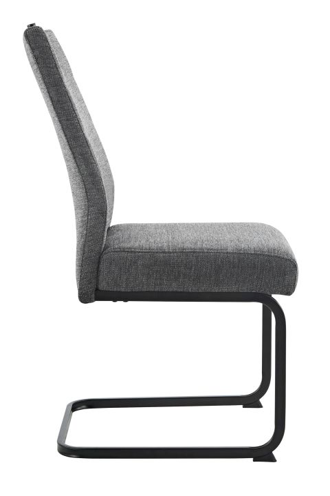 Hela Schwingstuhl KERSTIN II S ca. B47 H100 T64 cm in Stoff Brego anthrazit 28, Sessel, Polsterstuhl, Garniturstuhl, Stuhlgestell, Stoffbezug