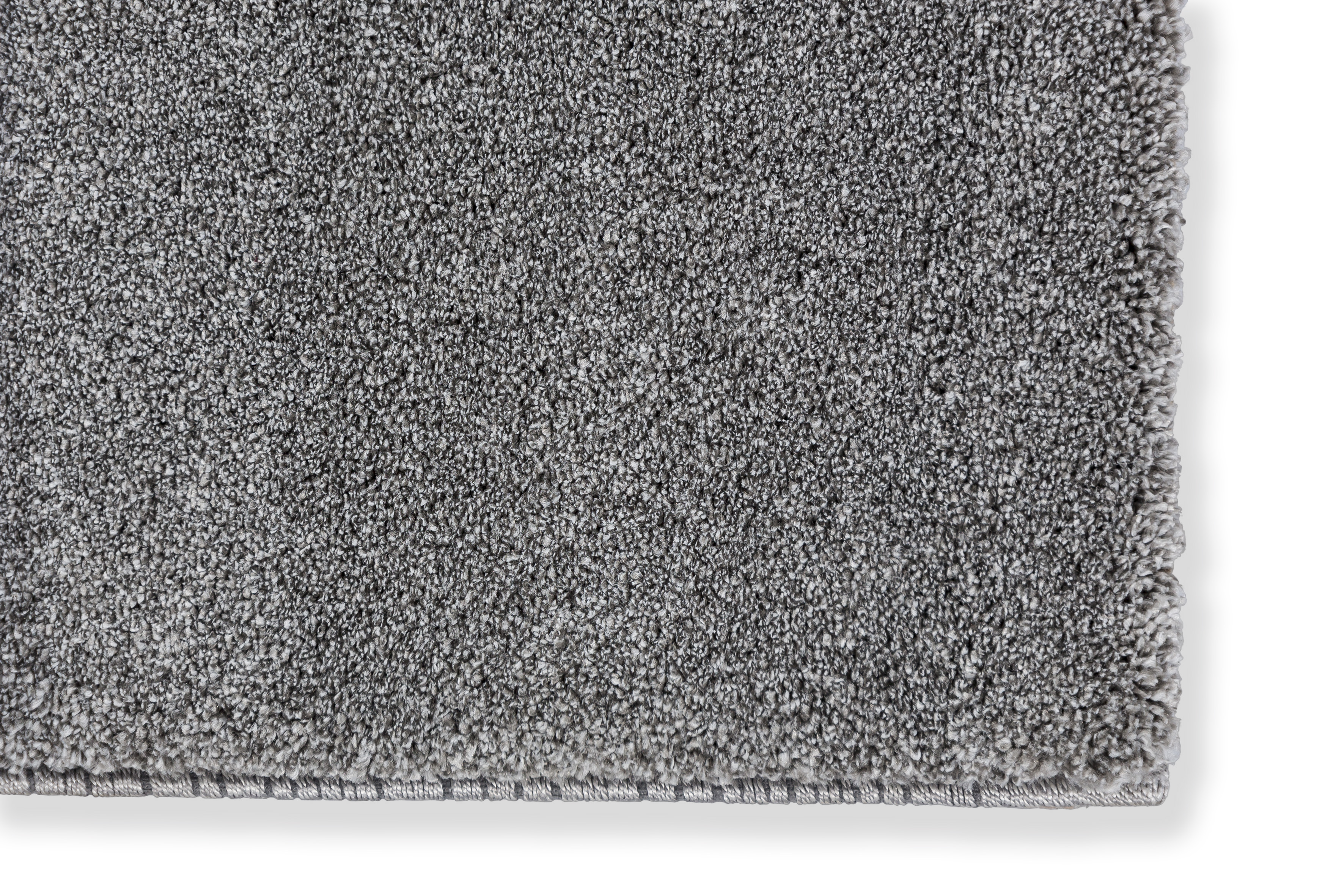 Golze & Söhne Teppich Pure ca. 80x150cm in Farbe silber, Teppich, Flokati, Grau, Kuschelig, Bordüre