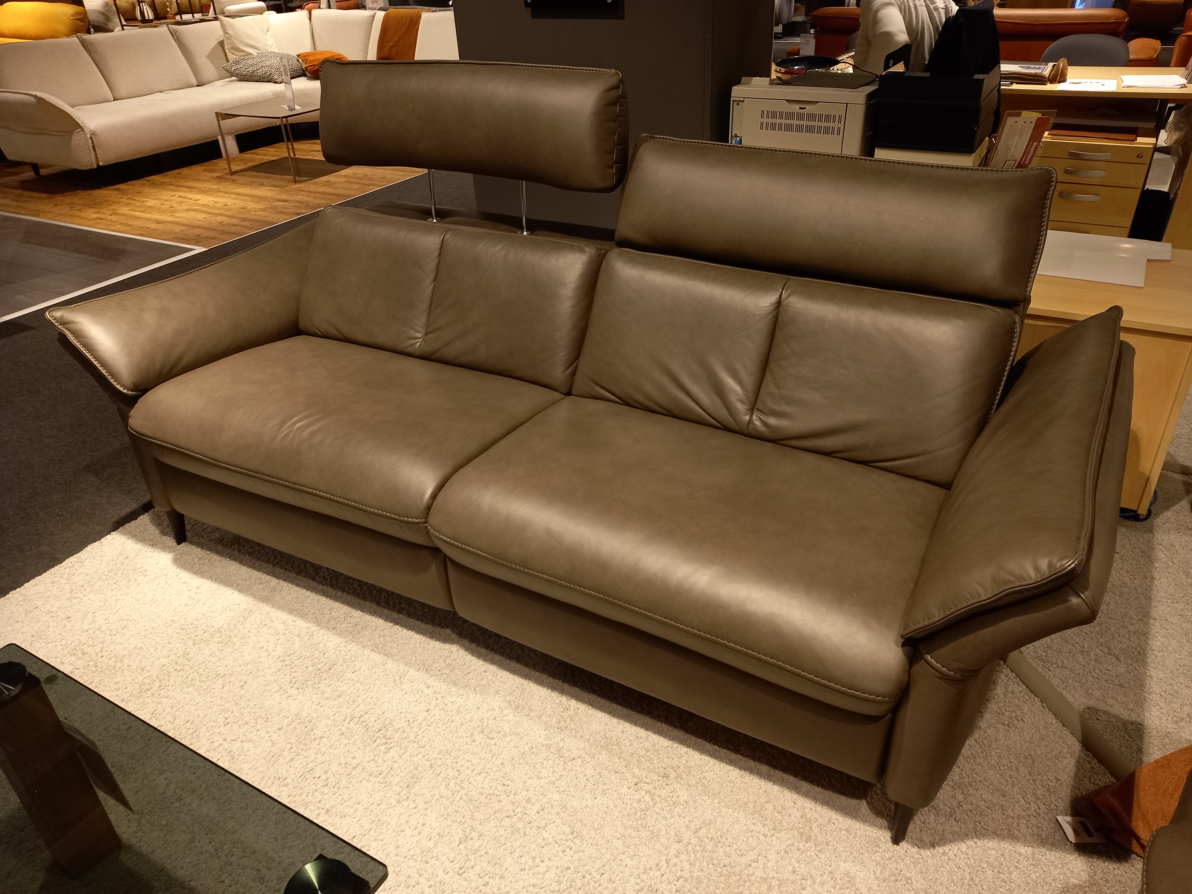 Interliving Garnitur INTERLIVING 4058 in Leder Cloudy grey 59, Couch, Mobiliar, Kiste, Stuhl, Person