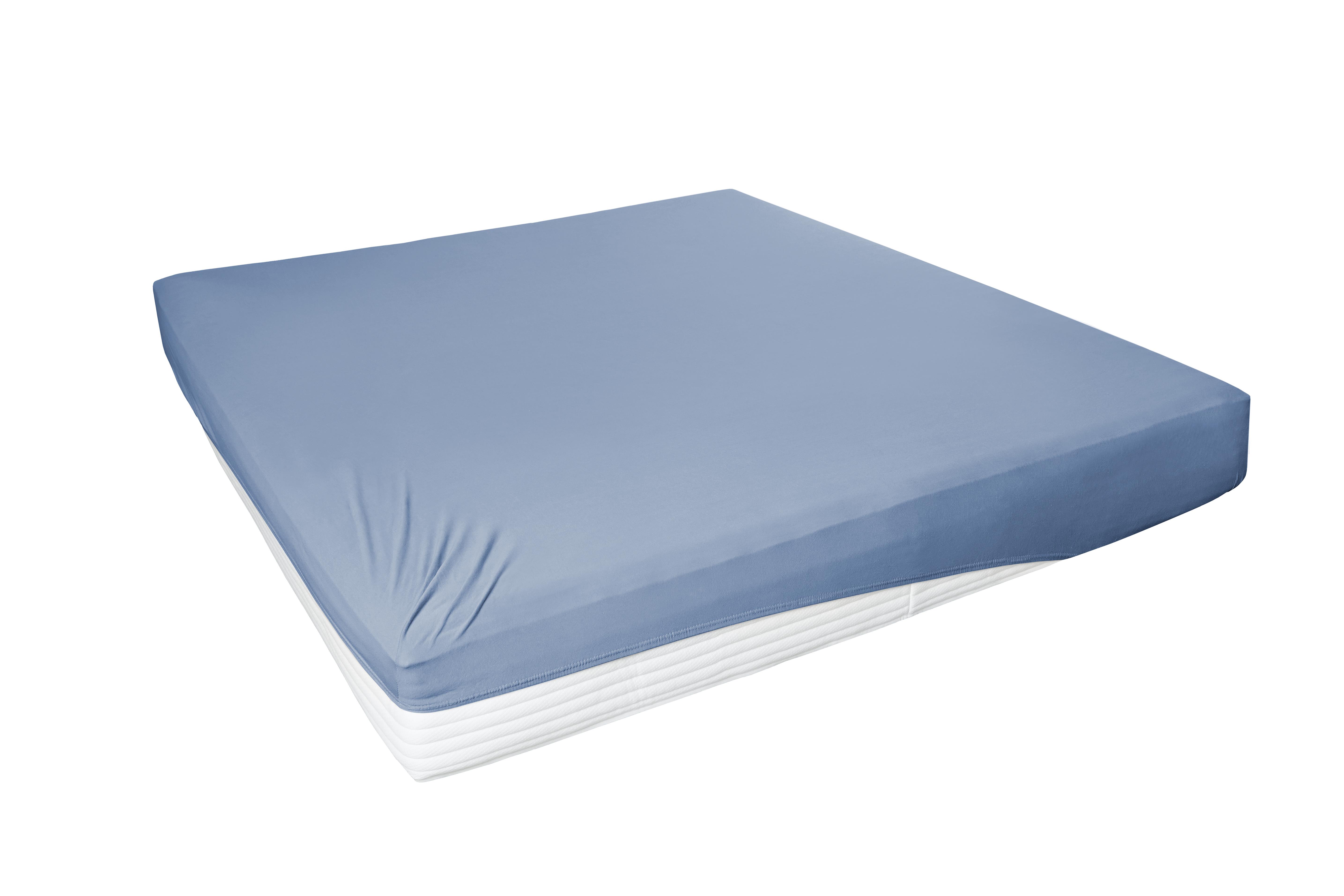 Hahn Haustextilien Spannbetttuch 190x200cm in Farbe blau