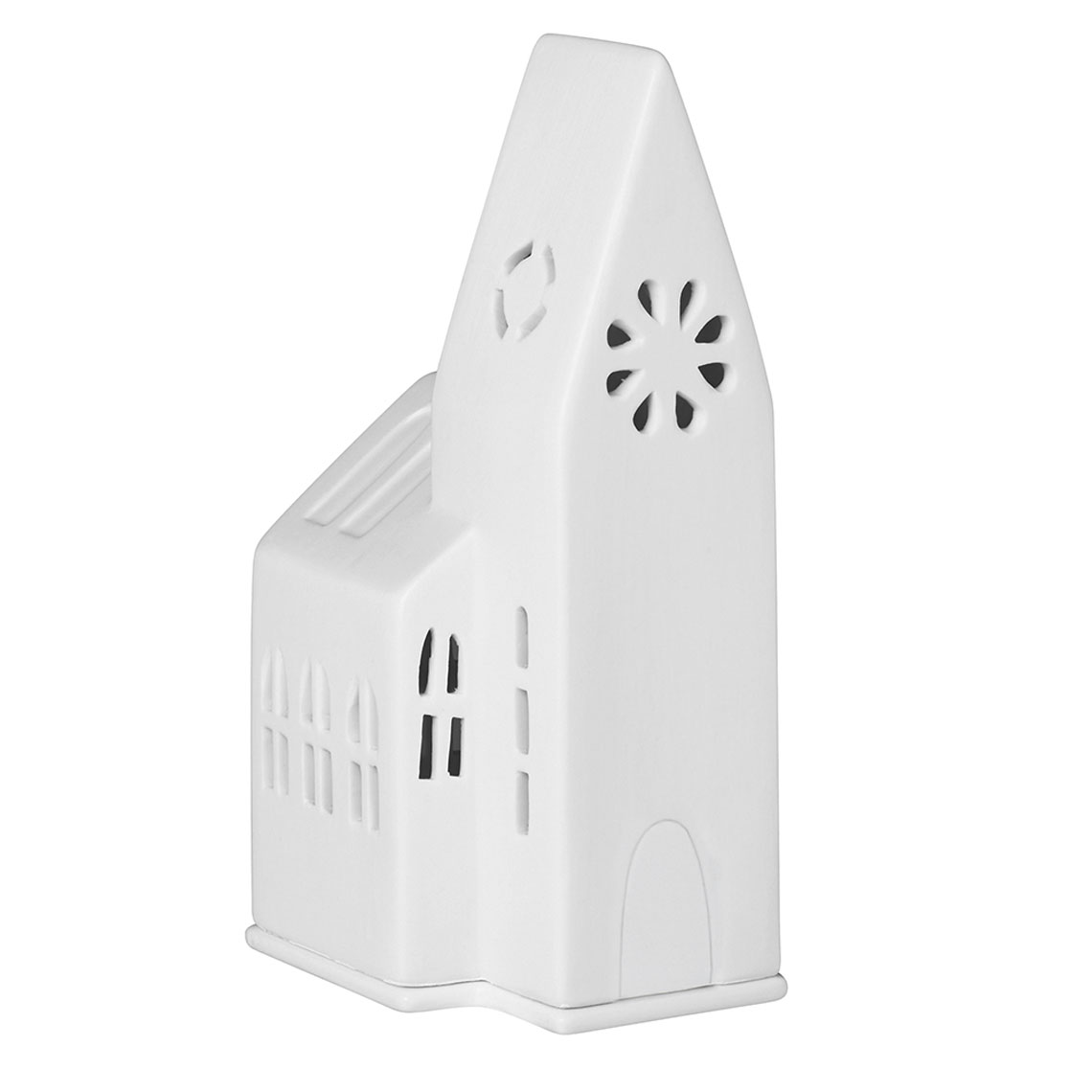 Lichthaus kleine Kirche , Kirche, Miniatur, Weiß, Keramik, Deko