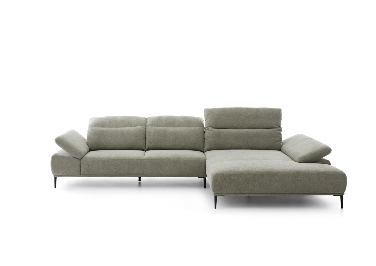 W. Schillig Polstereckgruppe TAVAROO in Stoff uni thyme, Ecksofa, Sofa, Grau, Stoff, Schlafsofa