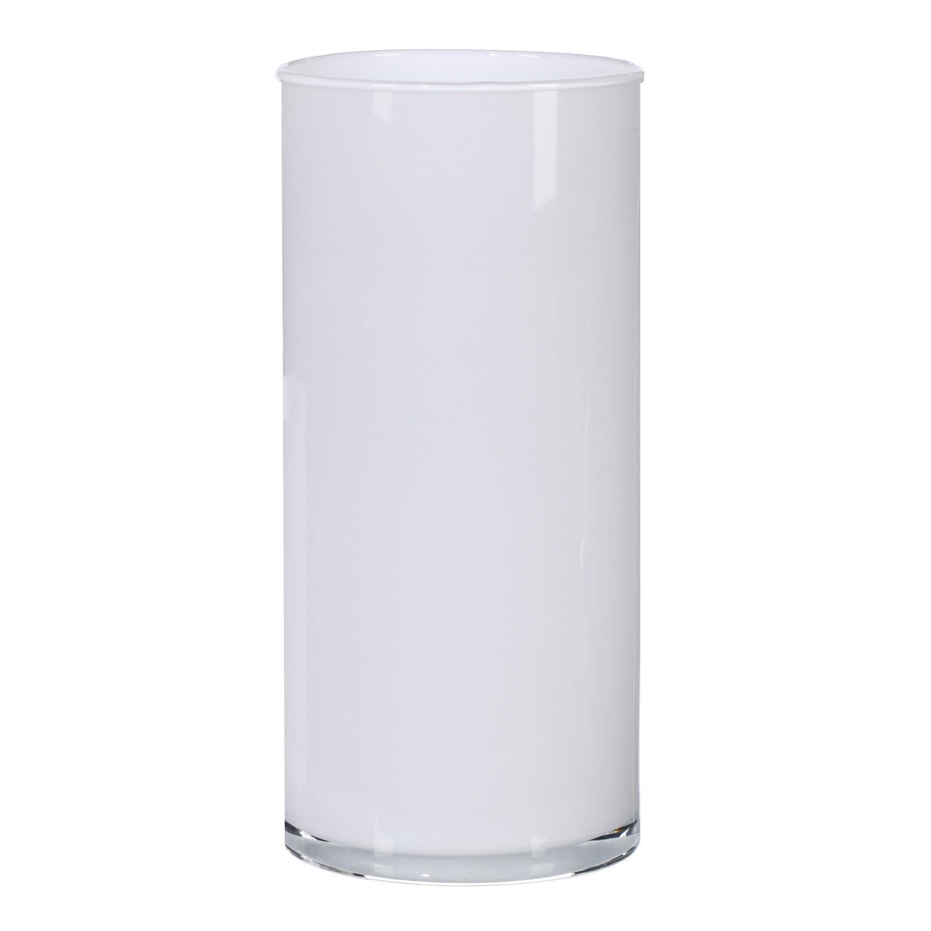 Glasvase Zylinder INES in Weiß Gasper Vase INES in Glas