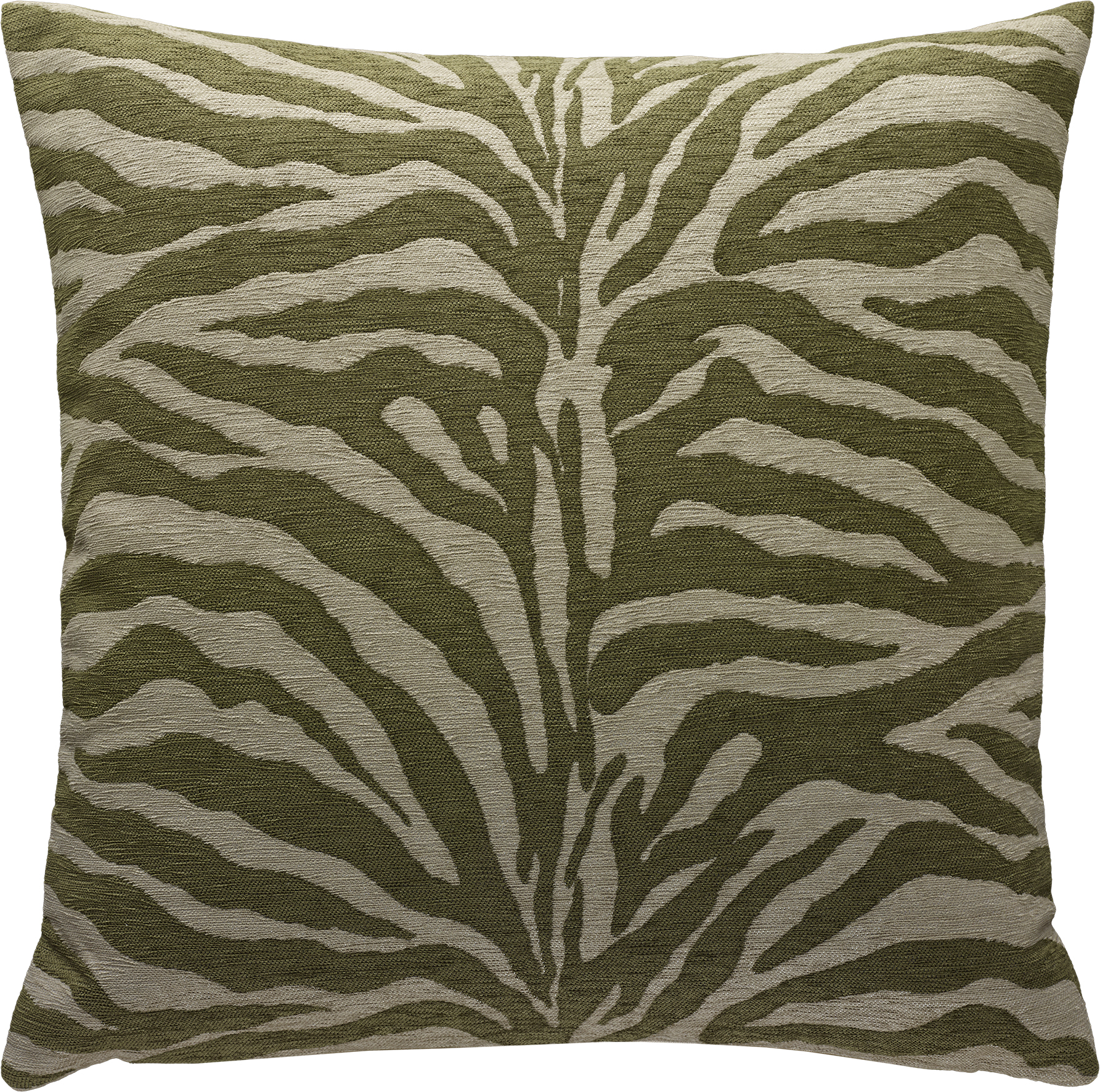 Sander Kissenhülle KIBO ca. 50x50cm in Farbe olive, Kissen, Zebra Muster, Leinenoptik, Grünbraun, Stoffkissen