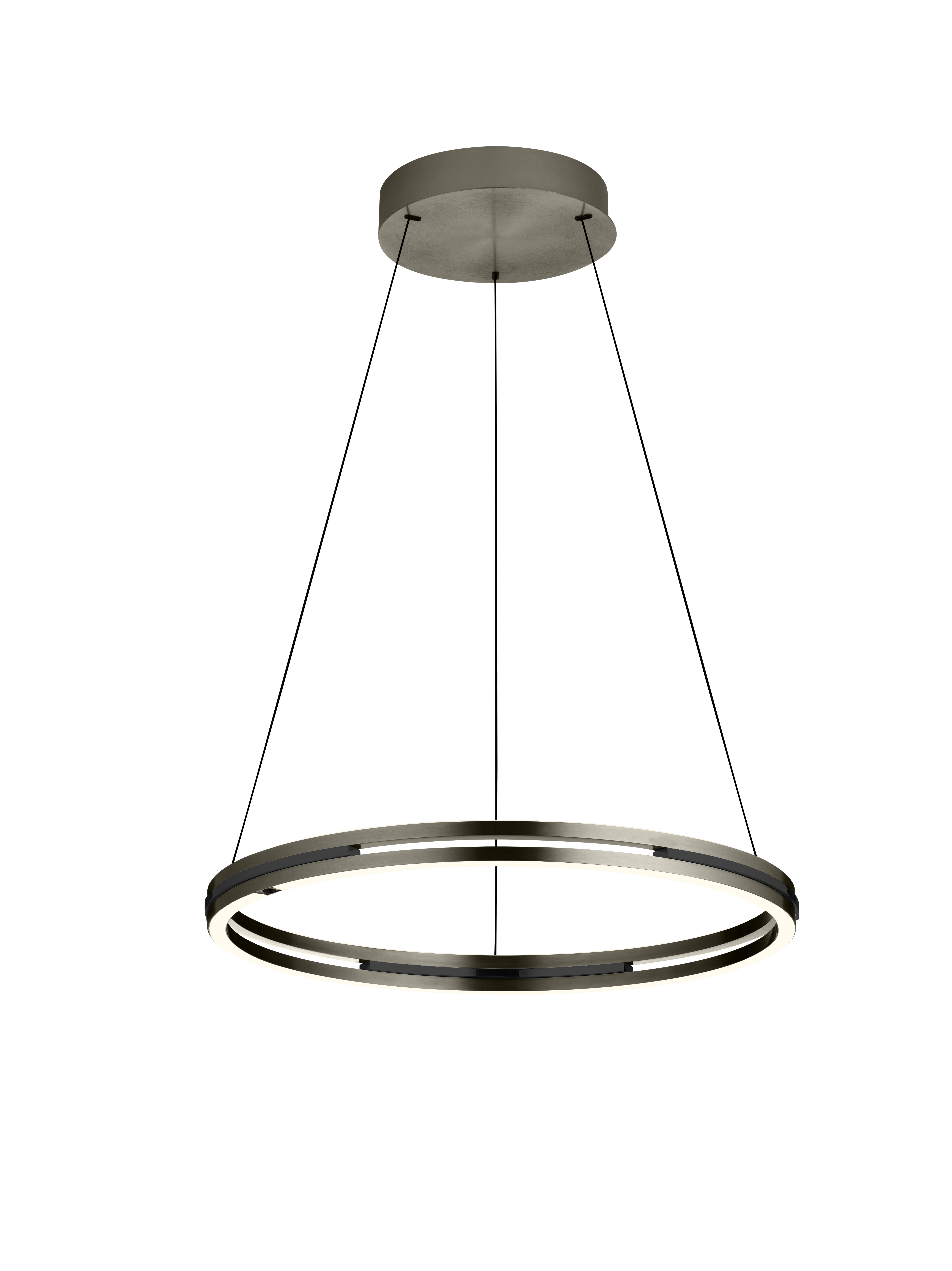 B-Leuchten LED-Pendelleuchte Durchmesser ca. 60cm, Höhe ca. 180cm in Bronze eloxiert, Lampe, Kronleuchter