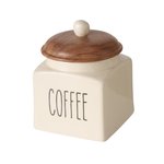 Boltze Vorratsdose Coffee H:14 cm COFFEE in Materialmix creme natur