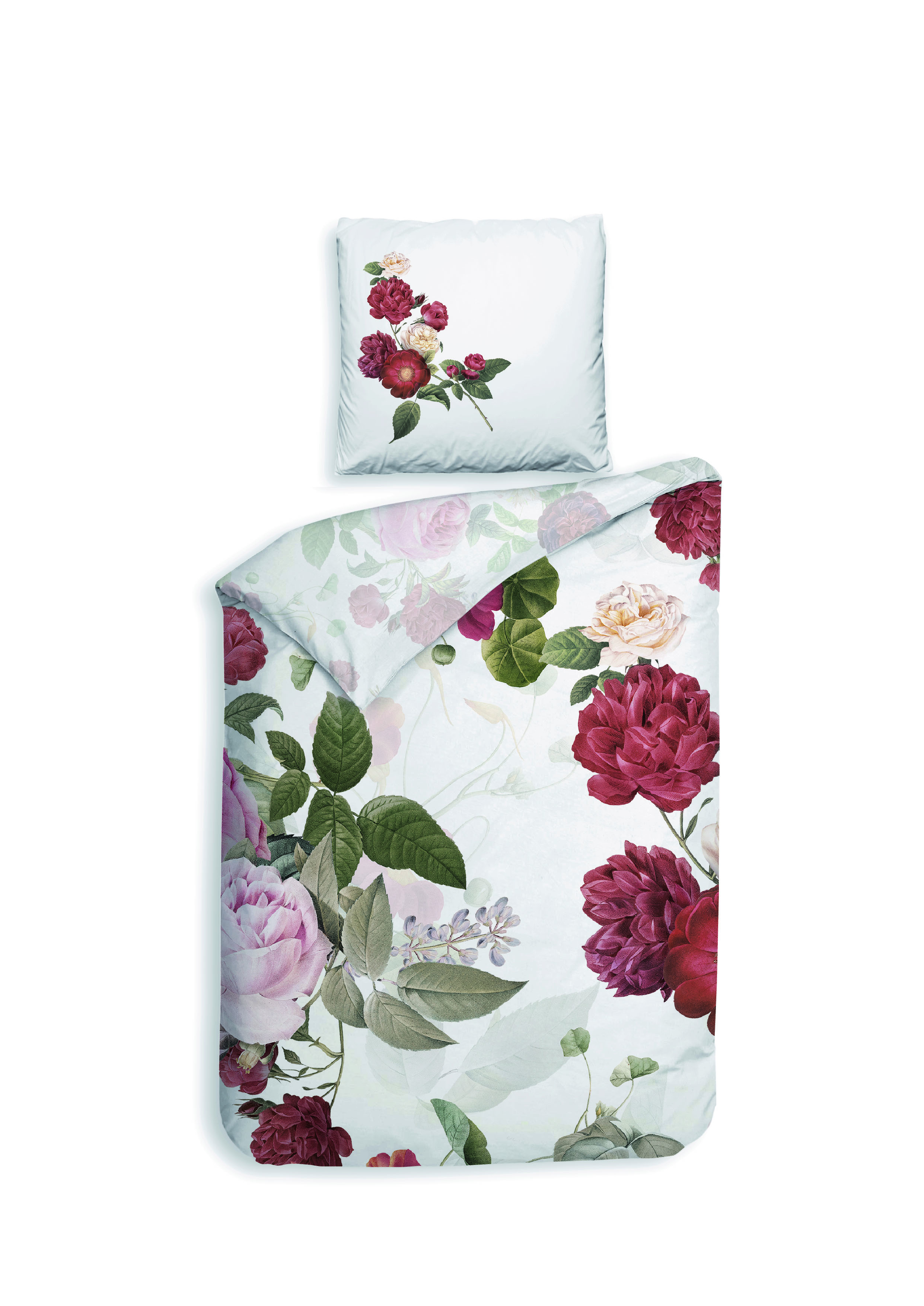 Heckettlane Bettwäsche ca. 135x200cm in Farbe White, Kissen, Dekoration für Zuhause, Blume, Pflanze, Rose