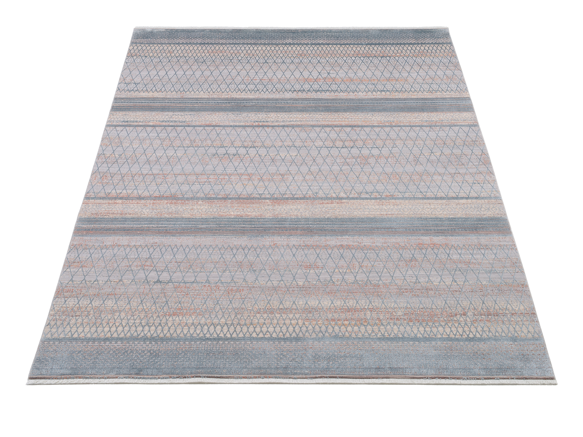 OCI Webteppich ca. 160x230cm in Farbe blau-creme