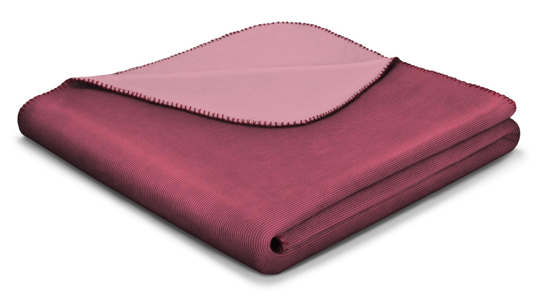 Biederlack Plaid 150x200 cm in berry-rose, Samt-Decke, Beddecke, Stoffdecke, Rote Farbe, Stichelkante
