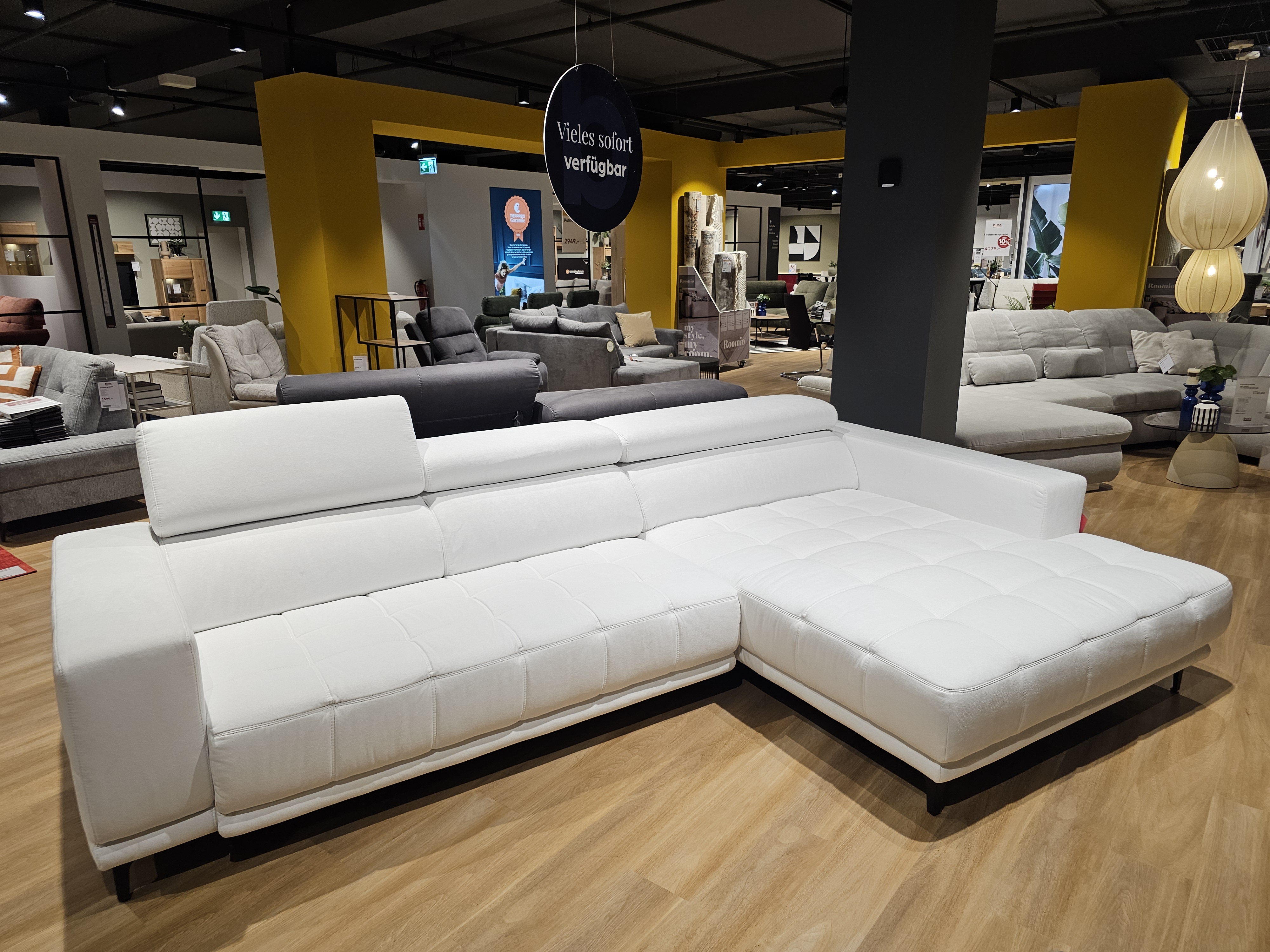 Polsterecke 7536 ca. 328x192cm in Signal white, sofa, sectional, white, upholstery, Wohnzimmer