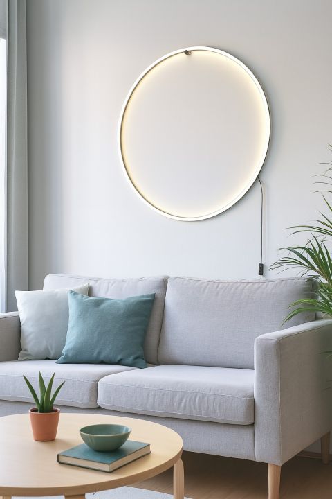 Global Technics LED-Wandleuchte SCOPELLO 1-flammig in Farbe schwarz, Lamp, Wandleuchte, runder Licht, Sofa, Wohnzimmer-Deko