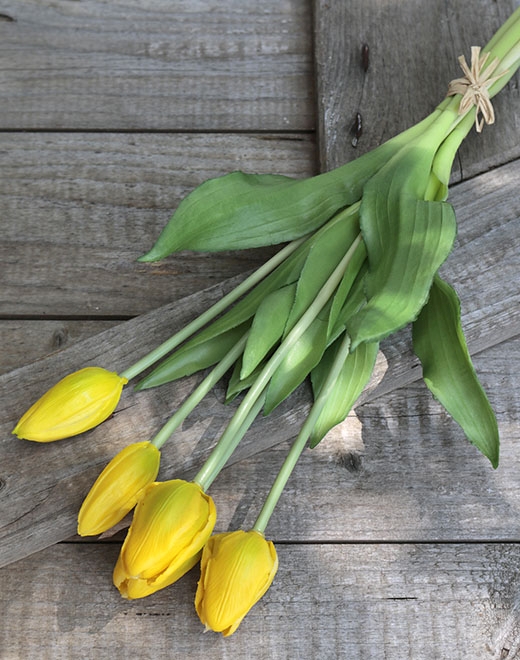 Andreas Tulpenbund 5-fach, 37cm in gelb // Tulpenbund 5-fach // gelb // Höhe ca. 37 cm