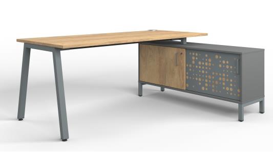 Nowy Styl Schreibtisch CS 5040 ca. 180x151 cm, H:75 cm in NZ natural Hickory/Slade grey Nowy Styl