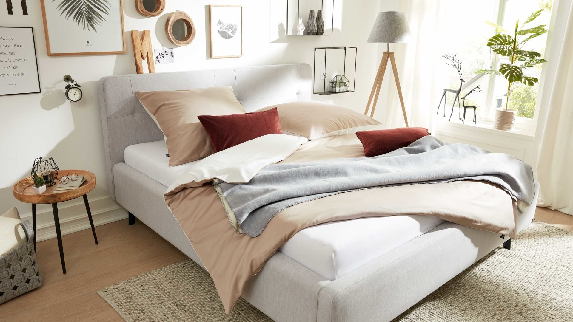Interliving 9101 Bettwäsche-Set, ca. 155x220cm in Mako-Satin, Taupe