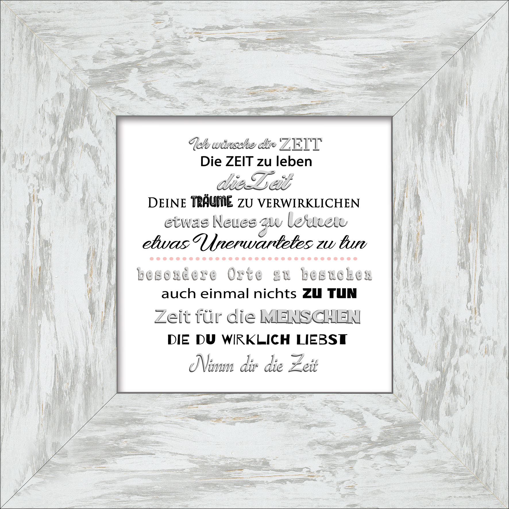 PRO ART New Classic Wood 34x34cm Black & White Slogan