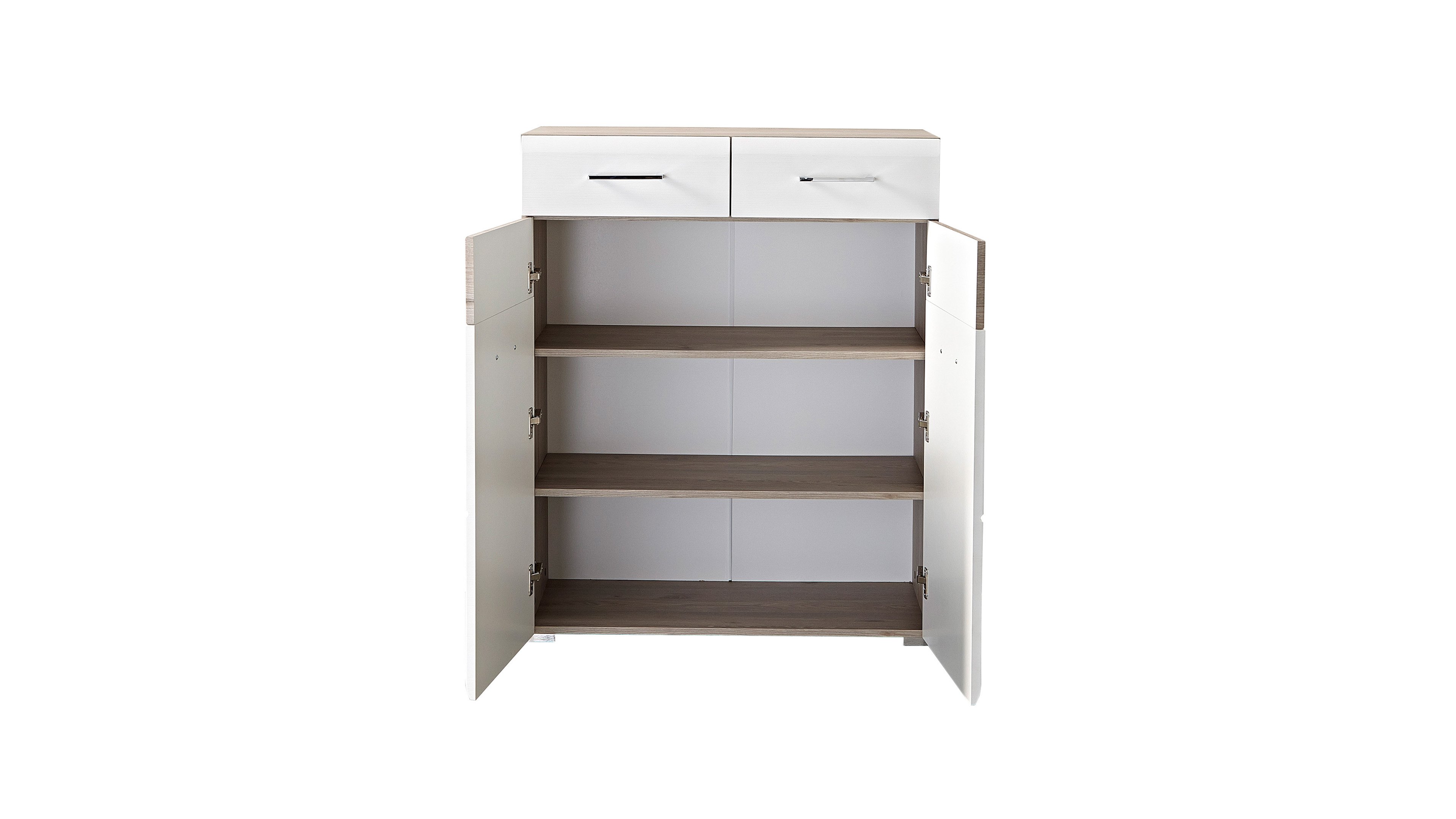 Innostyle Schuhschrank FUNNY in Silbereiche/weiß MDF
