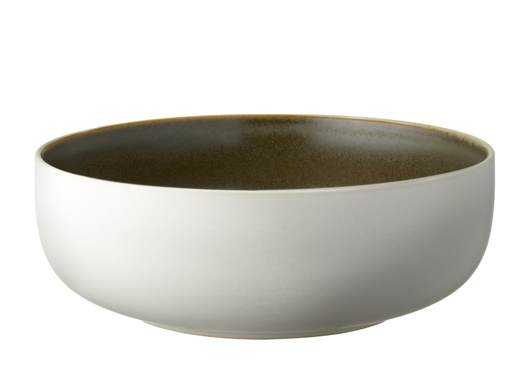 F&H Salatschüssel STUDIO ROUND NORTH in Farbe Matte white/Matte moss